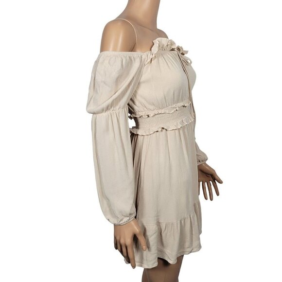 Peach Love California Women's Boho/Gypsy Ruffle Flowy Sleeve Dress Size S - Picture 7 of 10